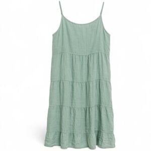VALENTINA NALDI Sage Green Linen Dress - Size M